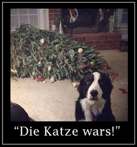 Weihnachtsbaum mit hund
